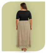 Saia Longa Evasê com Botões Frontais e Bolsos - Imagem 2