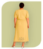 Conjunto Saia Midi e Blusa Ombro Único Plus Size (Cor Amarelo) - Imagem 2