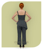 Conjunto Alfaiataria Risca de Giz Peplum e Calça Pantacourt - Imagem 2