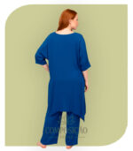 Conjunto Plus Size Túnica Assimétrica e Calça Wide Leg Azul Royal - Imagem 2