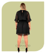 Vestido Curto em Voal - Elegância Leve (Cor Preto) - Imagem 2