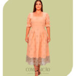 Vestido Longuete em Laise Bordada Plus Size
