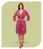 Vestido Curto Estampado Floral - Viscolinho de Festa