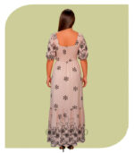 Vestido Longo Romântico com Bordados Florais - Nude-Rosado - Imagem 2