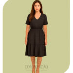 Vestido Midi Transpassado - O Essencial Preto