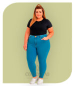 Calça Jeans Slim Fit Color - Azul Turquesa