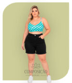 Shorts Jeans Preto Desfiado (Black Denim)