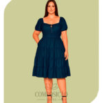 Vestido Jeans Midi Evasê Plus Size - Estilo Três Marias