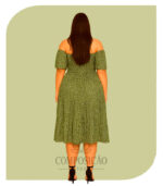 Vestido Midi Ciganinha Estampado Plus Size (Cor Verde Folhagem) - Imagem 2
