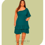 Vestido Midi Ombro Único Plus Size