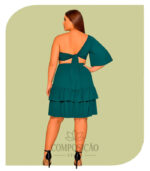 Vestido Midi Ombro Único Plus Size - Imagem 2