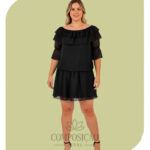 Vestido Curto em Voal - Leveza e Romantismo (Cor Preto)